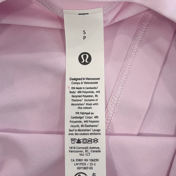 NWT Lululemon Pace Crush Cross Back Graphic Tank Top In Pink Organza Size Small - Picture 5 of 7